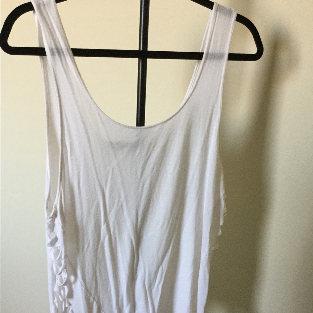 White tank top with cut outs